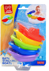 Little Learner Set barcute pentru baie colorate, 5 piese conectabile, 6 luni+ (4333)