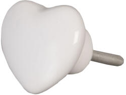 Clayre & Eef Buton mobilier ceramica alba 4x3x4 cm (62319X)