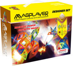 MAGPLAYER Set de constructie magnetic 3D MAGPLAYER, 83 piese pentru copii 3+ ani (MPA-83)