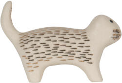 Clayre & Eef Buton mobilier ceramica alba aurie Pisica 8x4x5 cm (65070X)