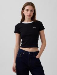 GAP Ребрести тениска с лого GAP GAP | Cheren | ЖЕНИ | XS