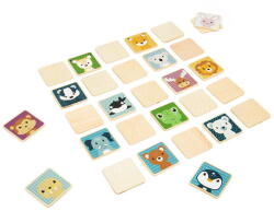 BigJigs Toys Joc de memorie din lemn cu animalute, 30 piese, 2 ani+ (36021)