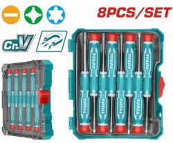 TOTAL Set 8 surubelnite de precizie TOTAL CR-V magnetice, cu trusa (THT250826) Surubelnita