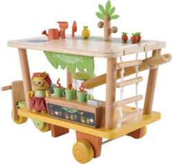 Hape Set de joaca din lemn, Magazinul de sucuri Eco 26 piese, Hape Green Planet Explorers (E3429A) Figurina