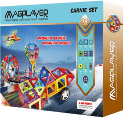 MAGPLAYER Joc de constructie magnetic MAGPLAYER, set 72 piese pentru copii 3+ ani (MPB-72)