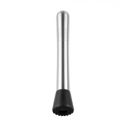 TYPEC Muddler Profesional pentru Cocktail KMT Style, 20.5 cm, Inox și Cap din Silicon, Argintiu/Negru Tacam