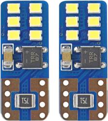 AMiO Bec LED T10 Canbus W5W 12-24V 2W, alb 5600K, 12 SMD, set 2 buc (AM01638)