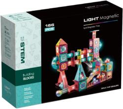 Bufnitel Labirint magnetic cu lumini pentru copii, 166 piese, constructii 3D, 7, 5 cm (CH1175)