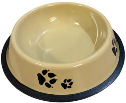 CiliCili Rozsdamentes tappancs mintás etetőtál - csúszásmentes gumiperemmel 34 cm-es bézs (51642-34)