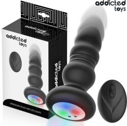Addicted Toys Plug anal Addicted Toys, împingere + vibrații, telecomandă, LED, silicon, waterproof (D-245120)