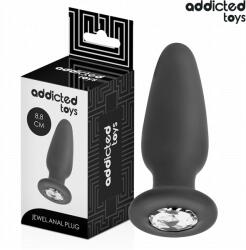 Addicted Toys Plug anal Addicted Toys S, silicon cu bijuterie, 8.8 cm, Ø 3.8 cm, compact, ergonomic, începători (D-242865)