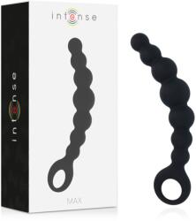 Intense Bile anale Intense Anal Beads Max, 8 bile, silicon medical, flexibile, texturate, 18.5 cm, negre (D-216035)