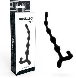 Addicted Toys Bile anale Addicted Toys, 22 cm, 5 bile progresive, TPR moale, cu inel extragere, ideale începători, negre (D-222050)