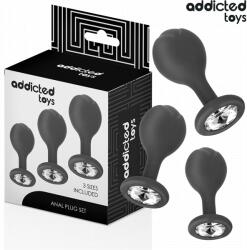 Addicted Toys Set 3 pluguri anale Addicted Toys, silicon, bijuterie, dimensiuni progresive, ergonomic (D-242833)