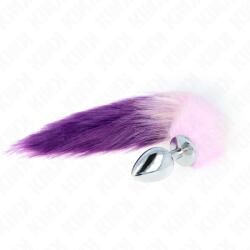 KINK Plug anal Kink L, silicon, 10 x 4 cm, coadă sintetică mov 40 cm, bază sigură, design ergonomic (D-240675)
