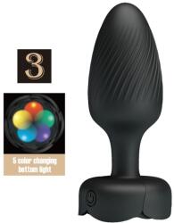 Pretty Love Plug anal Osborn Pretty Love, vibrații 10 moduri, LED, silicon, reîncărcabil magnetic, 9.8 cm, negru (D-242896)