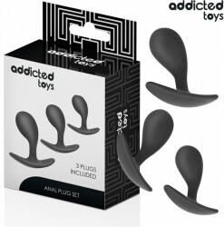 Addicted Toys Set 3 pluguri anale Addicted Toys, silicon medical, dimensiuni progresive, bază sigură, ergonomic (D-242832)