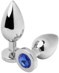 HARD Plug anal Metal Hard Diamond Blue, oțel inoxidabil, mic, 5.71 cm, Ø 2.5 cm, temperatură (D-205407)