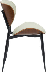 CLP 2 db étkezőszékből álló Enid műbőr szett, dió/krém (326808)