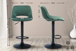 CLP 2 db bárszék szett Camden bársony, zöld (325154)