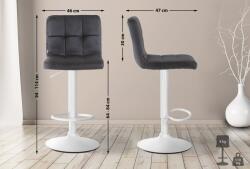 CLP Peru bársony 2 db bárszék, fekete (324935)