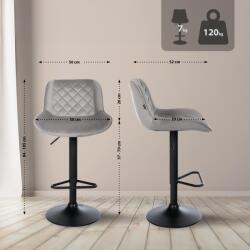 CLP 2 db-os bárszék készlet Kasson bársony, szürke (327180)