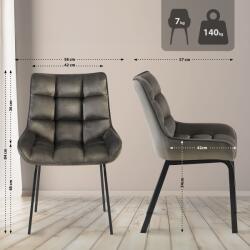 CLP Saranda bársony szék, antracit (324889)