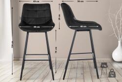 CLP Bárszék Weston bársony, fekete (321472)