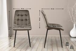 CLP 2 db Gifford bársony étkezőszékből álló készlet, antracit (326650)