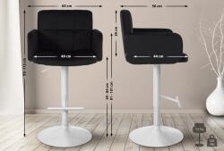 CLP 2 db bárszék Los Angeles bársony szett, fekete (327367)