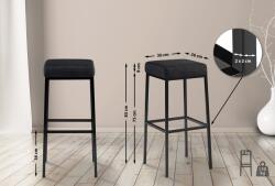 CLP 2 db bárszék készlet Montreal 80 szövet, sötétszürke (314583)