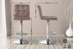 CLP 2 db bárszék szett Peru bársony króm, barna (324918)