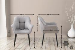 CLP Roseville szövet étkezőszék, szürke (318308)