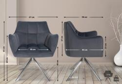 CLP Étkezőszék Swing bársony rozsdamentes acélból, sötétszürke (321126)