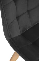 CLP 2 db Brook bársony szék készlet, fekete (323034)