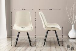 CLP 2 db Lewes bársony étkezőszékből álló készlet, krém (326702)