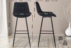 CLP 2 db bárszék szett Dartford bársony, fekete (325340)