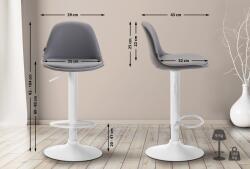 CLP Bárszék Kiel teljesen kárpitozott műbőr, szürke (324841)