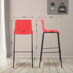 CLP Hoover bárszék 4 méteres kerettel, piros (301719)