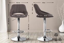 CLP 2 db bárszék készlet Milet szövet C, sötétszürke (324400)