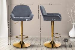 CLP Bárszék Braga arany bársony, sötétszürke (325102)