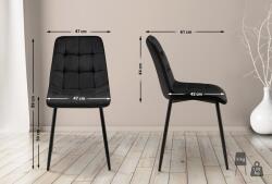 CLP 2 db Gifford bársony étkezőszékből álló készlet, fekete (326656)