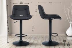 CLP 2 db bárszék Vonore műbőr készlet, fekete (325221)