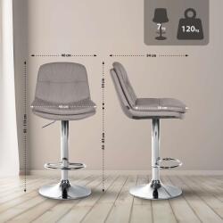 CLP Bárszék Laurel szövet króm, szürke (323932)