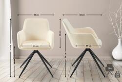 CLP Olema bársony étkezőszék, krém (324218)