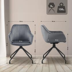 CLP Welby bársony étkezőszék, sötétszürke (324949)