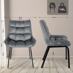 CLP Saranda bársony szék, sötétszürke (324810)