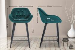 CLP 2 db bárszék szett Gibson 76 bársony, sötétzöld (322246)