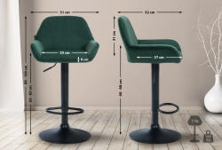 CLP 2 db-os bárszék Braga bársony készlet, sötétzöld (323658)
