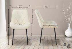 CLP 2db Wallace bársony étkezőszék szett, krém (326713)